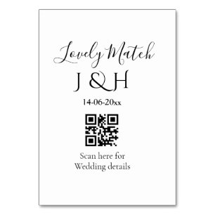 De bruiloft van add koppel naam QR code scan detai Kaart