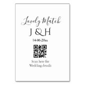 De bruiloft van add koppel naam QR code scan detai Kaart (Achterkant)