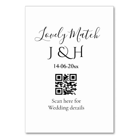 De bruiloft van add koppel naam QR code scan detai Kaart (Voorkant)