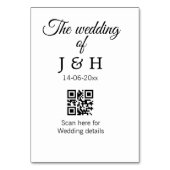 De bruiloft van add koppel naam QR code scan detai Kaart (Voorkant)