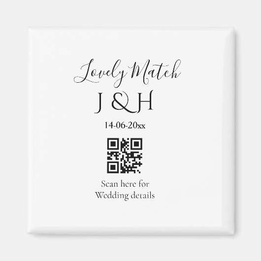 De bruiloft van add koppel naam QR code scan detai Magneet (Voorkant)