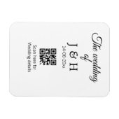 De bruiloft van add koppel naam QR code scan detai Magneet (Horizontaal)