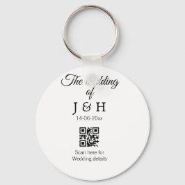 De bruiloft van add koppel naam QR code scan detai Sleutelhanger