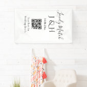 De bruiloft van add koppel naam QR code scan detai Spandoek (Insitu)