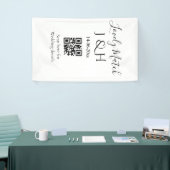 De bruiloft van add koppel naam QR code scan detai Spandoek (Beurs)