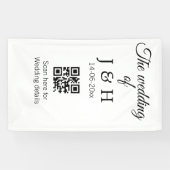 De bruiloft van add koppel naam QR code scan detai Spandoek (Horizontaal)
