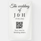 De bruiloft van add koppel naam QR code scan detai Spandoek (Verticaal)