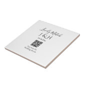 De bruiloft van add koppel naam QR code scan detai Tegeltje (Zijkant)