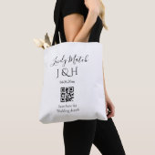 De bruiloft van add koppel naam QR code scan detai Tote Bag (Dichtbij)
