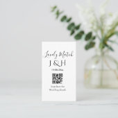 De bruiloft van add koppel naam QR code scan detai Visitekaartje (Staand voorkant)