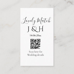 De bruiloft van add koppel naam QR code scan detai Visitekaartje