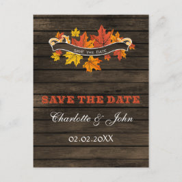 De bruiloft van Barnwood Rustic Fall behalve de da Aankondigingskaart