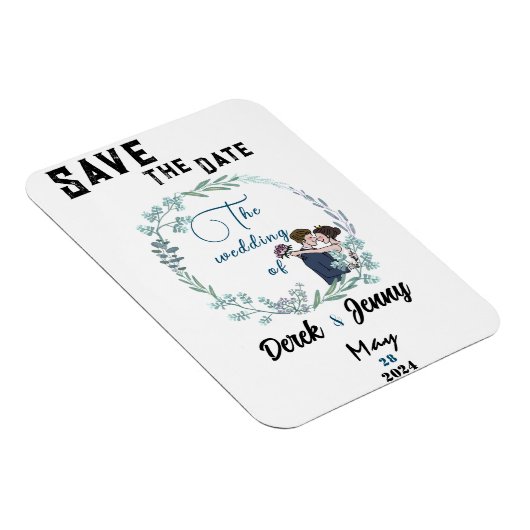 De bruiloft van blauwe geliefden magneet (Rechterzijde)