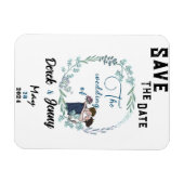 De bruiloft van blauwe geliefden magneet (Horizontaal)