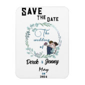 De bruiloft van blauwe geliefden magneet (Verticaal)