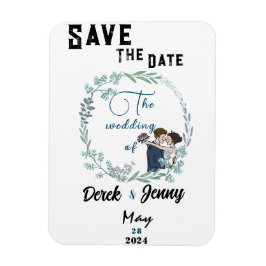 De bruiloft van blauwe geliefden magneet