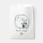 De bruiloft van blauwe minnaars bedankzakje (Voorkant)