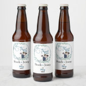 De bruiloft van blauwe minnaars bier etiket (Flessen)