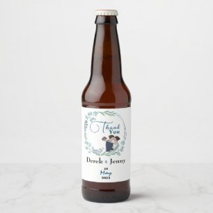 De bruiloft van blauwe minnaars bier etiket