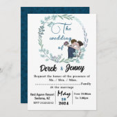 De bruiloft van blauwe minnaars kaart (Voorkant / Achterkant)