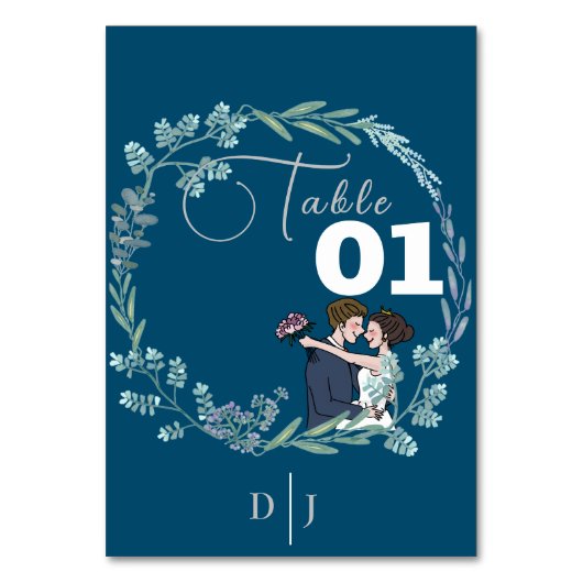 De bruiloft van blauwe minnaars kaart (Voorkant)