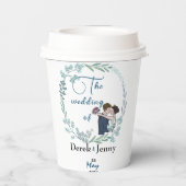 De bruiloft van blauwe minnaars papieren bekers (Achterkant)