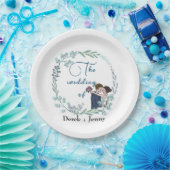 De bruiloft van blauwe minnaars papieren bordje (Feest)