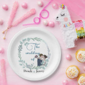 De bruiloft van blauwe minnaars papieren bordje (Feest)