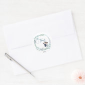De bruiloft van blauwe minnaars ronde sticker (Envelop)
