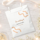 De bruiloft van bruid bruidegom naam datum perzik bedankzakje (Geknipt)