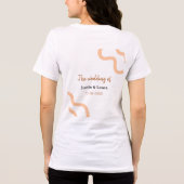 De bruiloft van bruid bruidegom naam datum perzik Tri-Blend shirt (Achterkant)