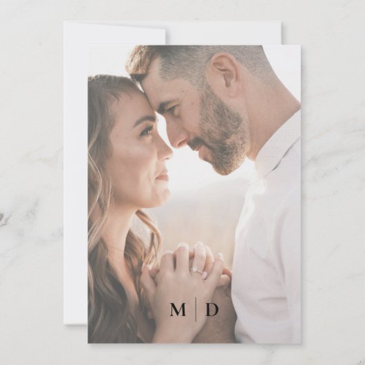 De bruiloft van Calligraphy Beige & Black Wedding Kaart (Achterkant)