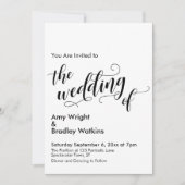 De bruiloft van chique typografie eenvoudige bruil kaart (Voorkant)