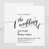 De bruiloft van chique typografie eenvoudige bruil kaart (Voorkant / Achterkant)