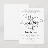 De bruiloft van de Basic Wedding Invitation Kaart (Voorkant / Achterkant)