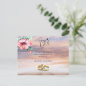 De bruiloft van de beach bewaart het datum briefka aankondigingskaart (Staand voorkant)