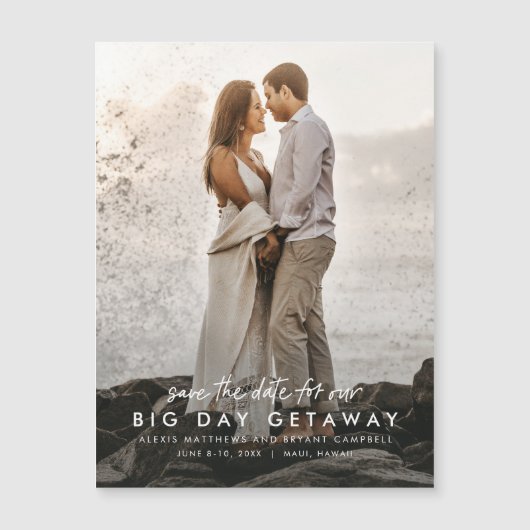 De bruiloft van de bestemming bewaart de datum mag (Voorkant)