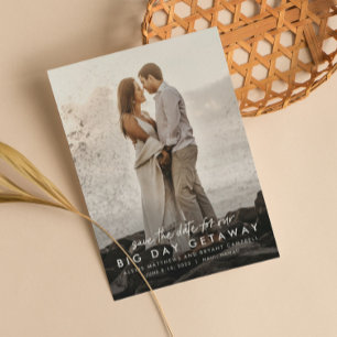 De bruiloft van de bestemming bewaart de datumfoto save the date