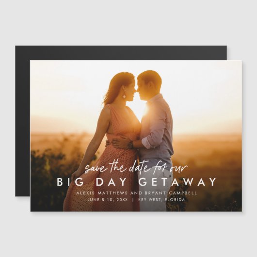 De bruiloft van de bestemming bewaart de magneet v (Voorkant / Achterkant)