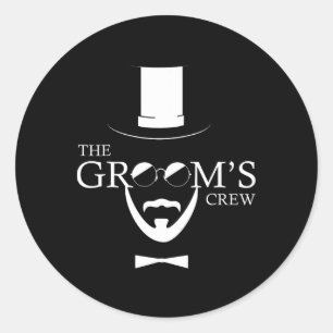De bruiloft van de bruidegom ronde sticker