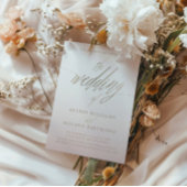 De bruiloft van de faux-gouden kalligrafie kaart