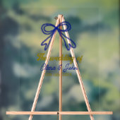 De bruiloft van de gouden marine blauwe boog paar  acryl bord (Neutraal)