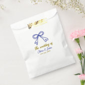 De bruiloft van de gouden marine blauwe boog paar bedankzakje (Gezegeld)