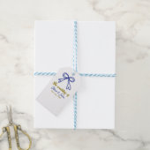 De bruiloft van de gouden marine blauwe boog paar  cadeaulabel (Met Touw)