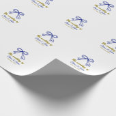De bruiloft van de gouden marine blauwe boog paar  cadeaupapier (Hoek)