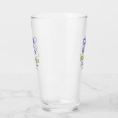 De bruiloft van de gouden marine blauwe boog paar  glas (Links)