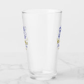 De bruiloft van de gouden marine blauwe boog paar  glas (Rechts)