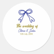 De bruiloft van de gouden marine blauwe boog paar 