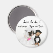 De bruiloft van de hond redt de date magnet (Voorkant / Achterkant)