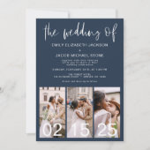 De bruiloft van de marine blauw minimalistische QR Kaart (Voorkant)